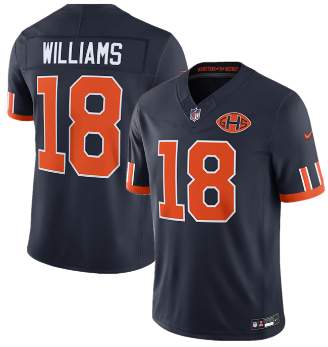 Men's Navy Chicago Bears #18 Caleb Williams 2026 F.U.S.E. Rivalries Collection Limited Stitched Football Jersey